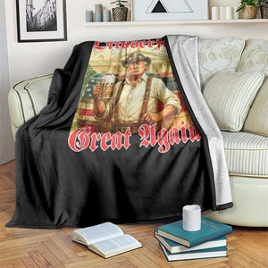 Make Oktoberfest Great Again Throw Blanket Funny Trump Patriotic Beer Festival Parody TS02 Print Your Wear