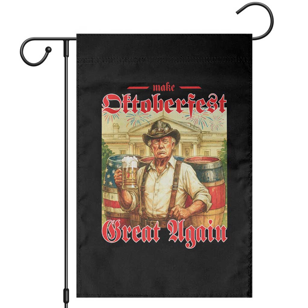 Make Oktoberfest Great Again Garden Flag Funny Trump Patriotic Beer Festival Parody TS02 Black Print Your Wear