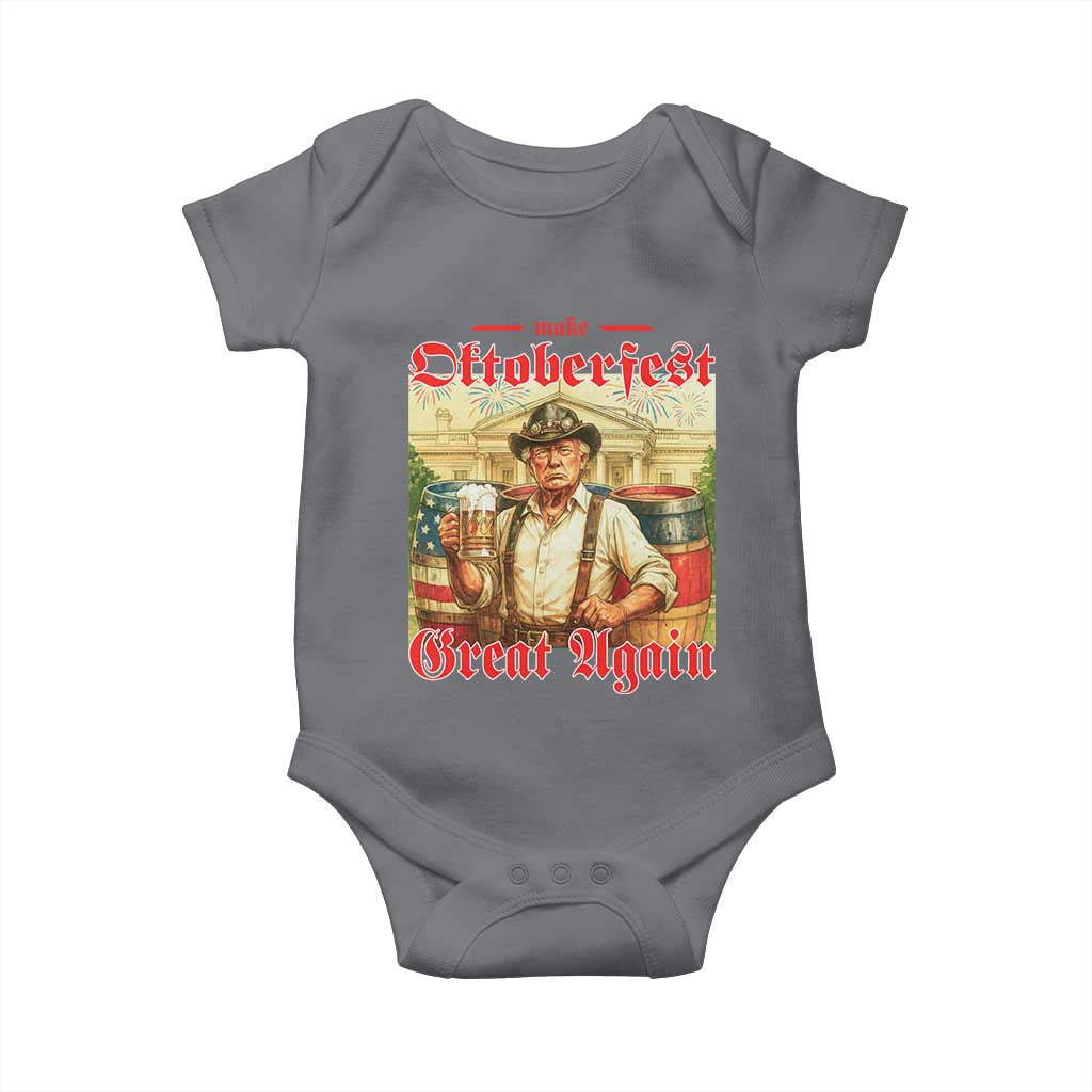 Make Oktoberfest Great Again Baby Onesie Funny Trump Patriotic Beer Festival Parody TS02 Charcoal Print Your Wear