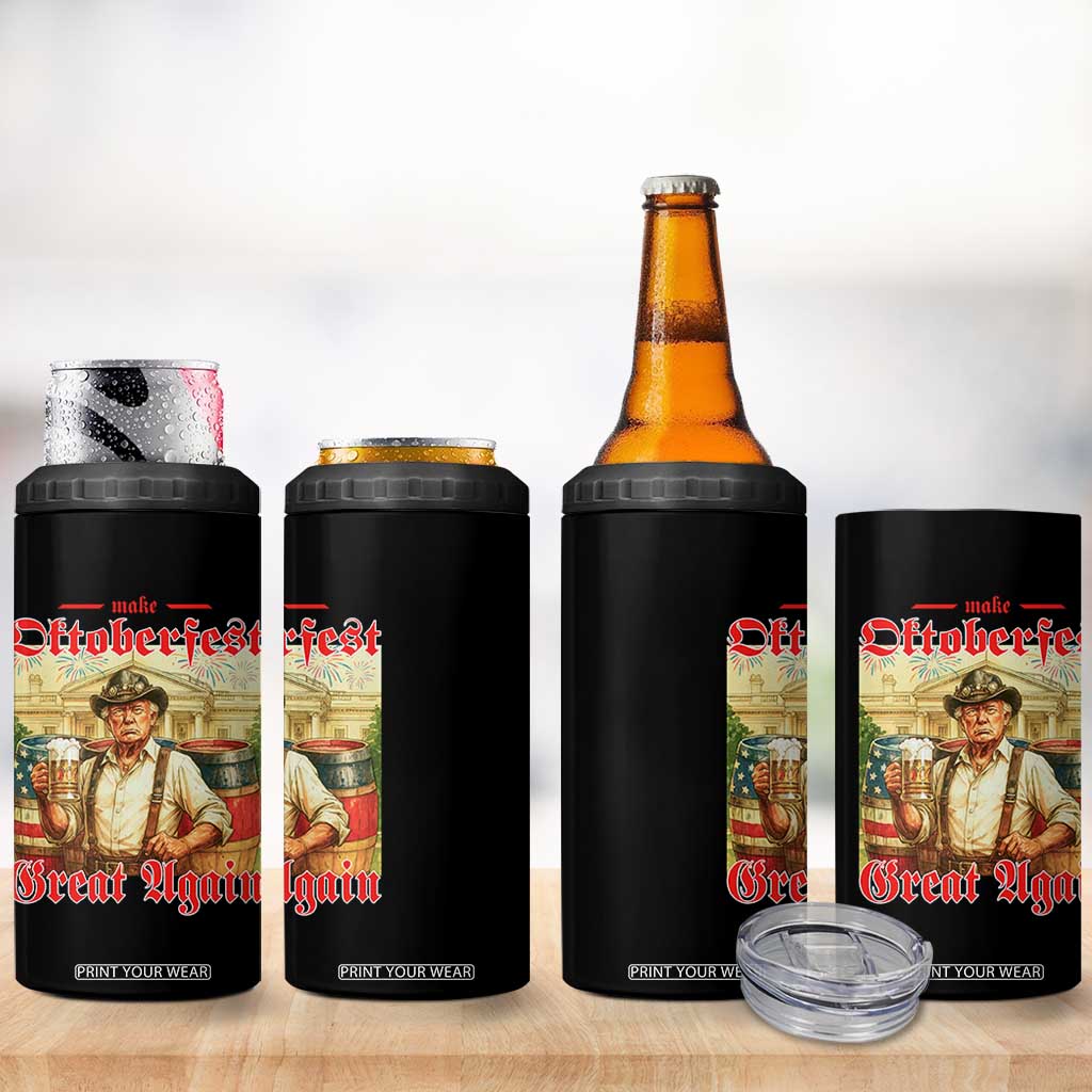 Make Oktoberfest Great Again 4 in 1 Can Cooler Tumbler Funny Trump Patriotic Beer Festival Parody TS02 Print Your Wear