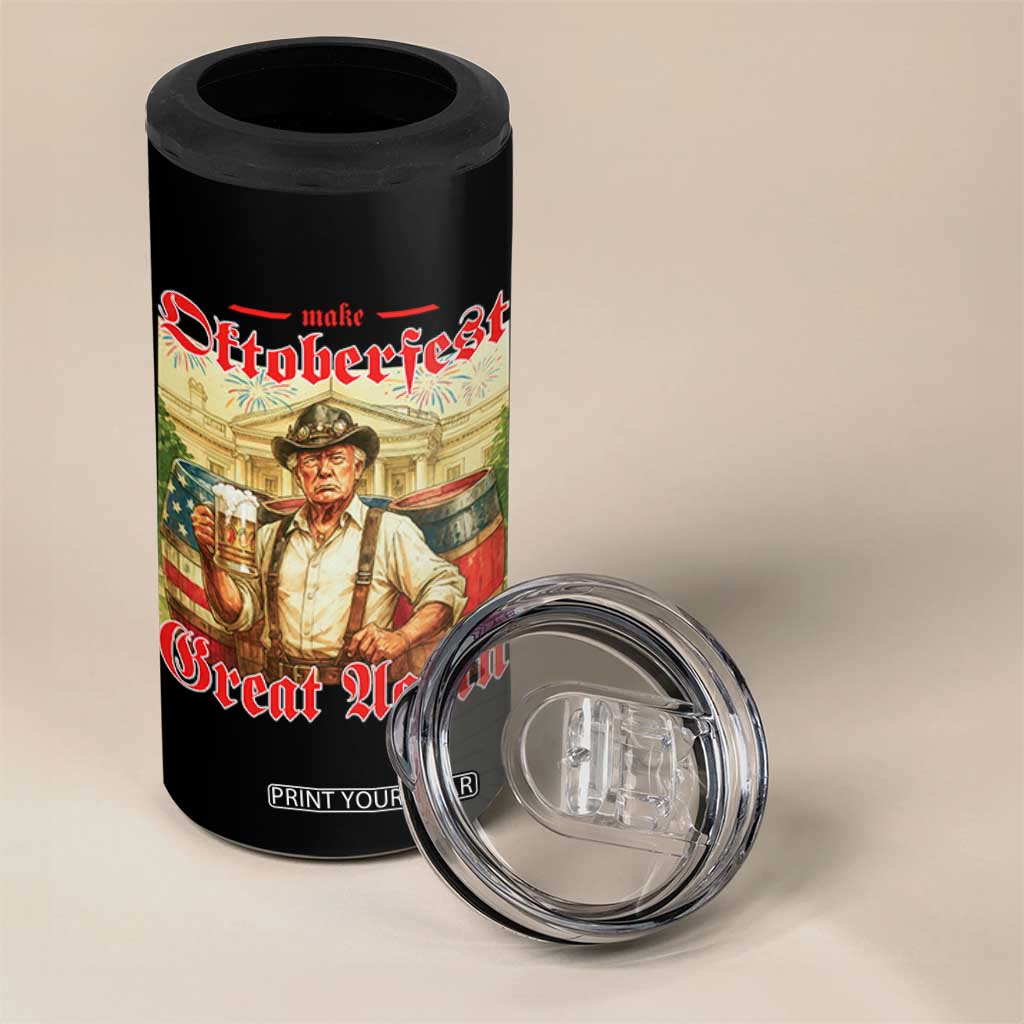 Make Oktoberfest Great Again 4 in 1 Can Cooler Tumbler Funny Trump Patriotic Beer Festival Parody TS02 Print Your Wear