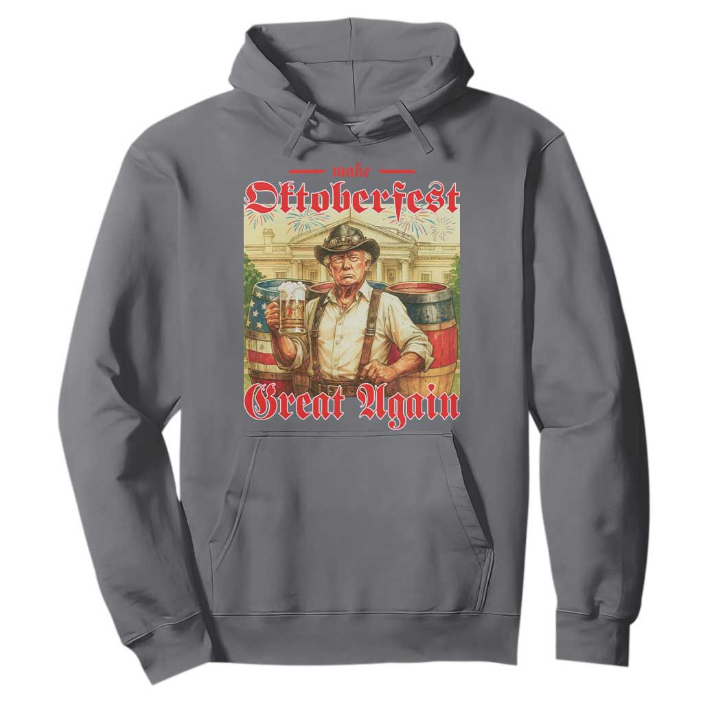 Make Oktoberfest Great Again Hoodie Funny Trump Patriotic Beer Festival Parody TS02 Charcoal Print Your Wear