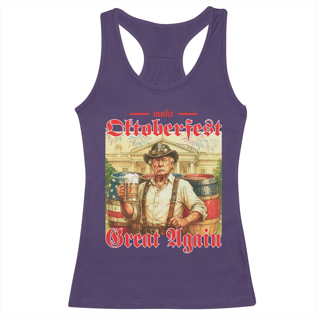 Make Oktoberfest Great Again Racerback Tank Top Funny Trump Patriotic Beer Festival Parody TS02 Purple Print Your Wear