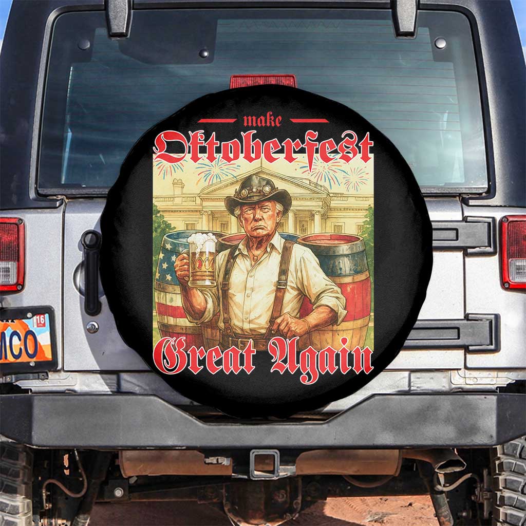 Make Oktoberfest Great Again Spare Tire Cover Funny Trump Patriotic Beer Festival Parody TS02 No hole Black Print Your Wear