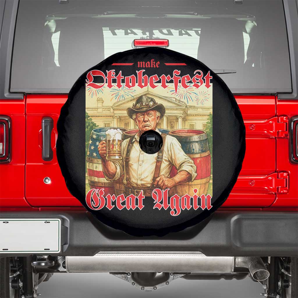 Make Oktoberfest Great Again Spare Tire Cover Funny Trump Patriotic Beer Festival Parody TS02 Black Print Your Wear