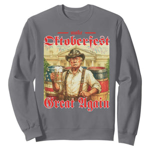 Make Oktoberfest Great Again Sweatshirt Funny Trump Patriotic Beer Festival Parody TS02 Charcoal Print Your Wear