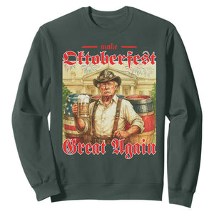 Make Oktoberfest Great Again Sweatshirt Funny Trump Patriotic Beer Festival Parody TS02 Dark Forest Green Print Your Wear