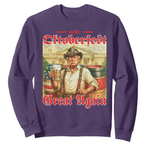 Make Oktoberfest Great Again Sweatshirt Funny Trump Patriotic Beer Festival Parody TS02 Purple Print Your Wear