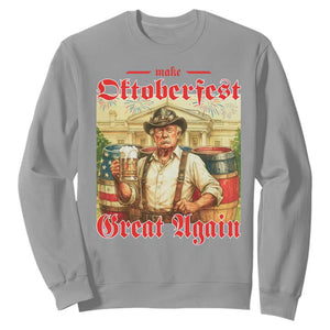 Make Oktoberfest Great Again Sweatshirt Funny Trump Patriotic Beer Festival Parody TS02 Sport Gray Print Your Wear