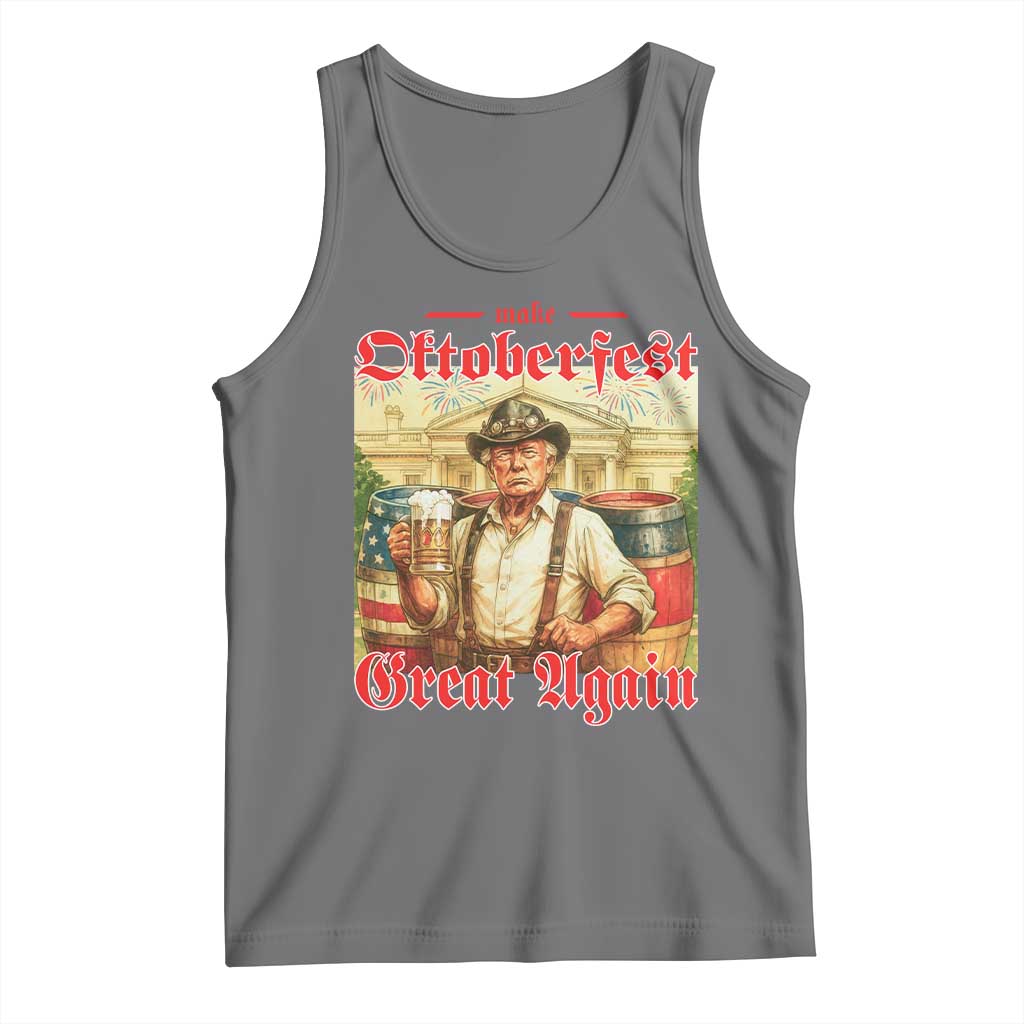 Make Oktoberfest Great Again Tank Top Funny Trump Patriotic Beer Festival Parody TS02 Black Heather Print Your Wear