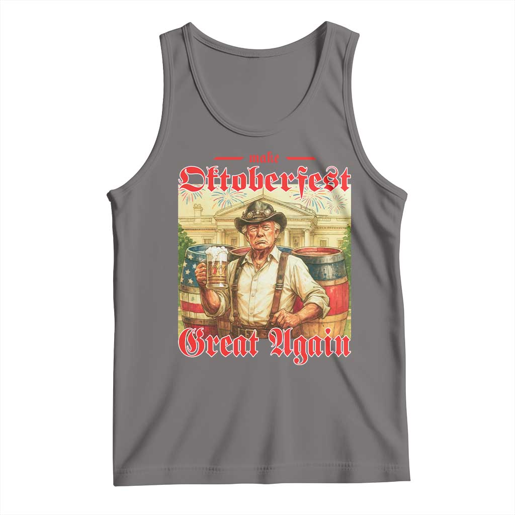 Make Oktoberfest Great Again Tank Top Funny Trump Patriotic Beer Festival Parody TS02 Deep Heather Print Your Wear
