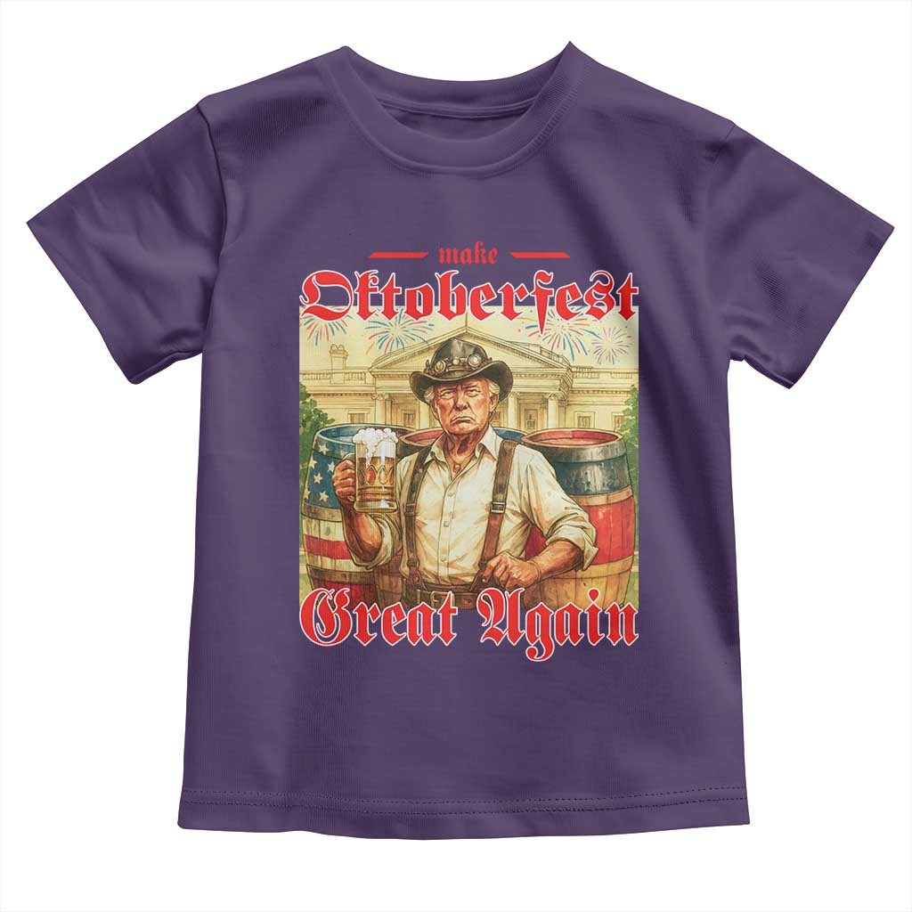 Make Oktoberfest Great Again Toddler T Shirt Funny Trump Patriotic Beer Festival Parody TS02 Purple Print Your Wear