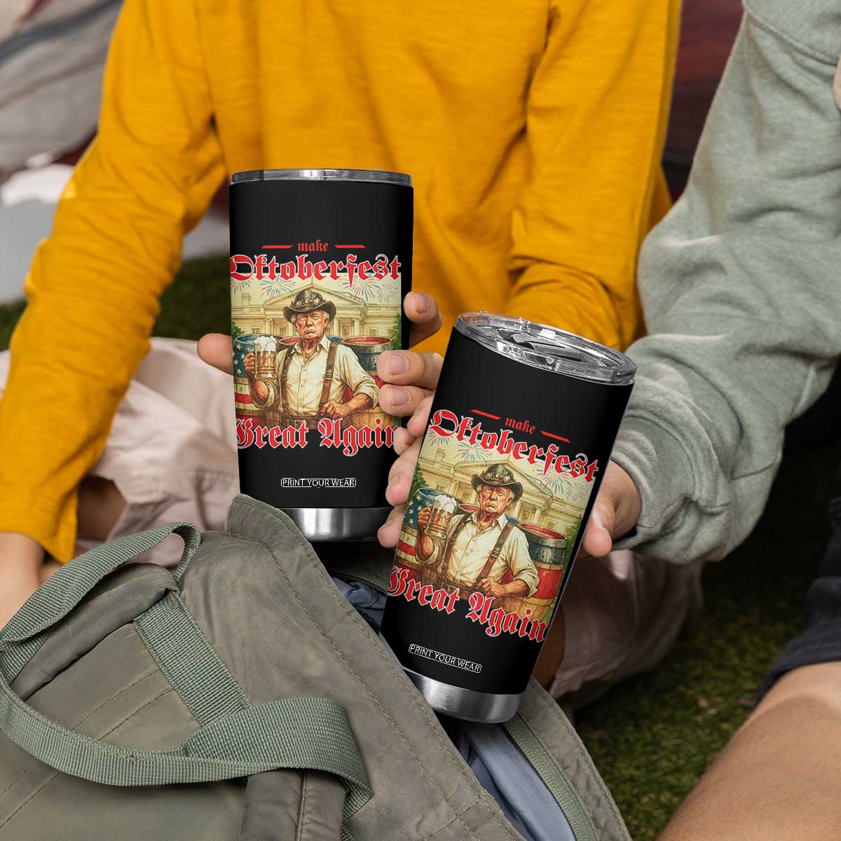 Make Oktoberfest Great Again Tumbler Cup Funny Trump Patriotic Beer Festival Parody TS02 Print Your Wear