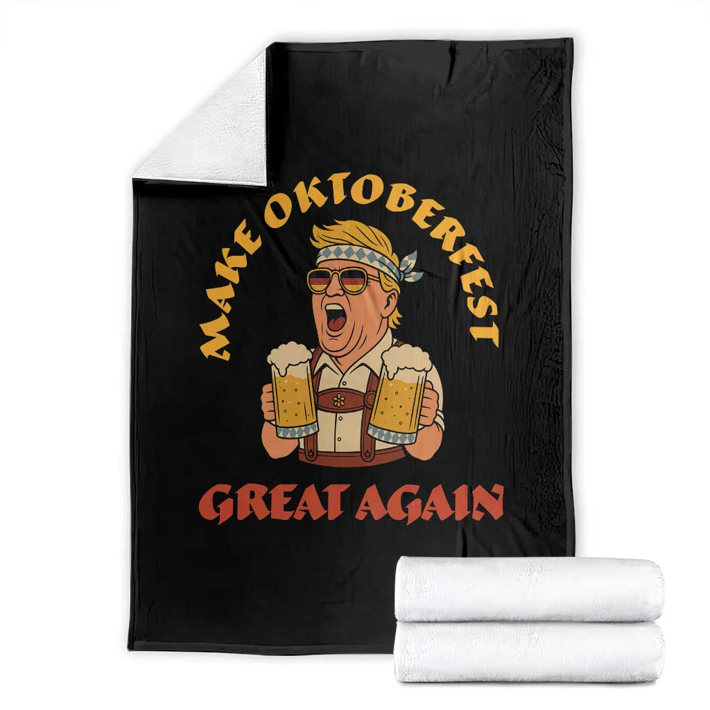 Make Oktoberfest Great Again Throw Blanket Funny Trump Bavarian Costume Party Beer Festival TS02 Black Print Your Wear