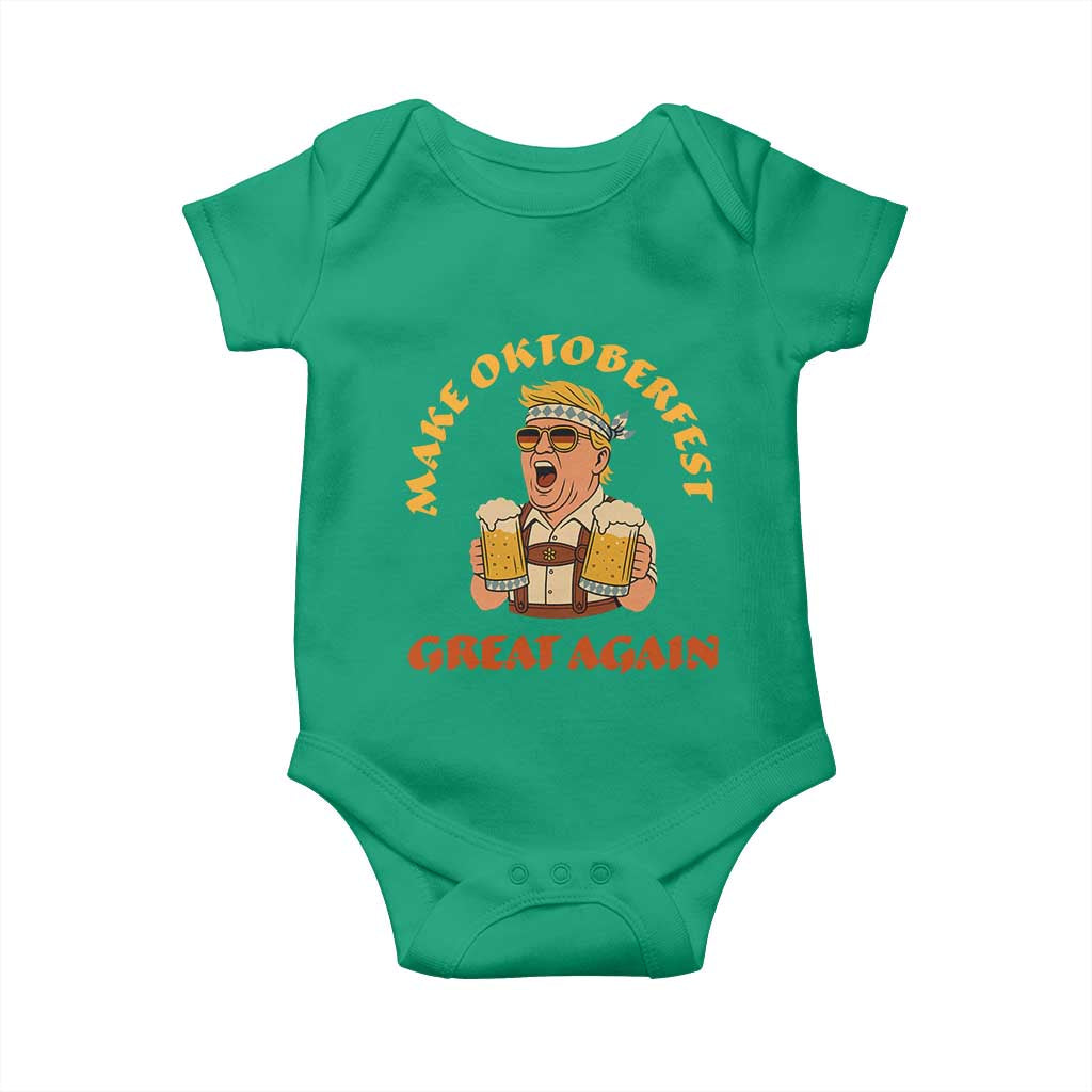 Make Oktoberfest Great Again Baby Onesie Funny Trump Bavarian Costume Party Beer Festival TS02 Irish Green Print Your Wear