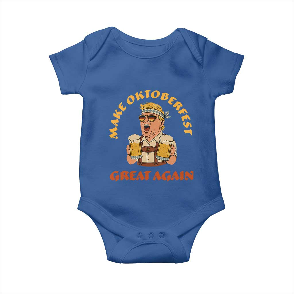 Make Oktoberfest Great Again Baby Onesie Funny Trump Bavarian Costume Party Beer Festival TS02 Royal Blue Print Your Wear