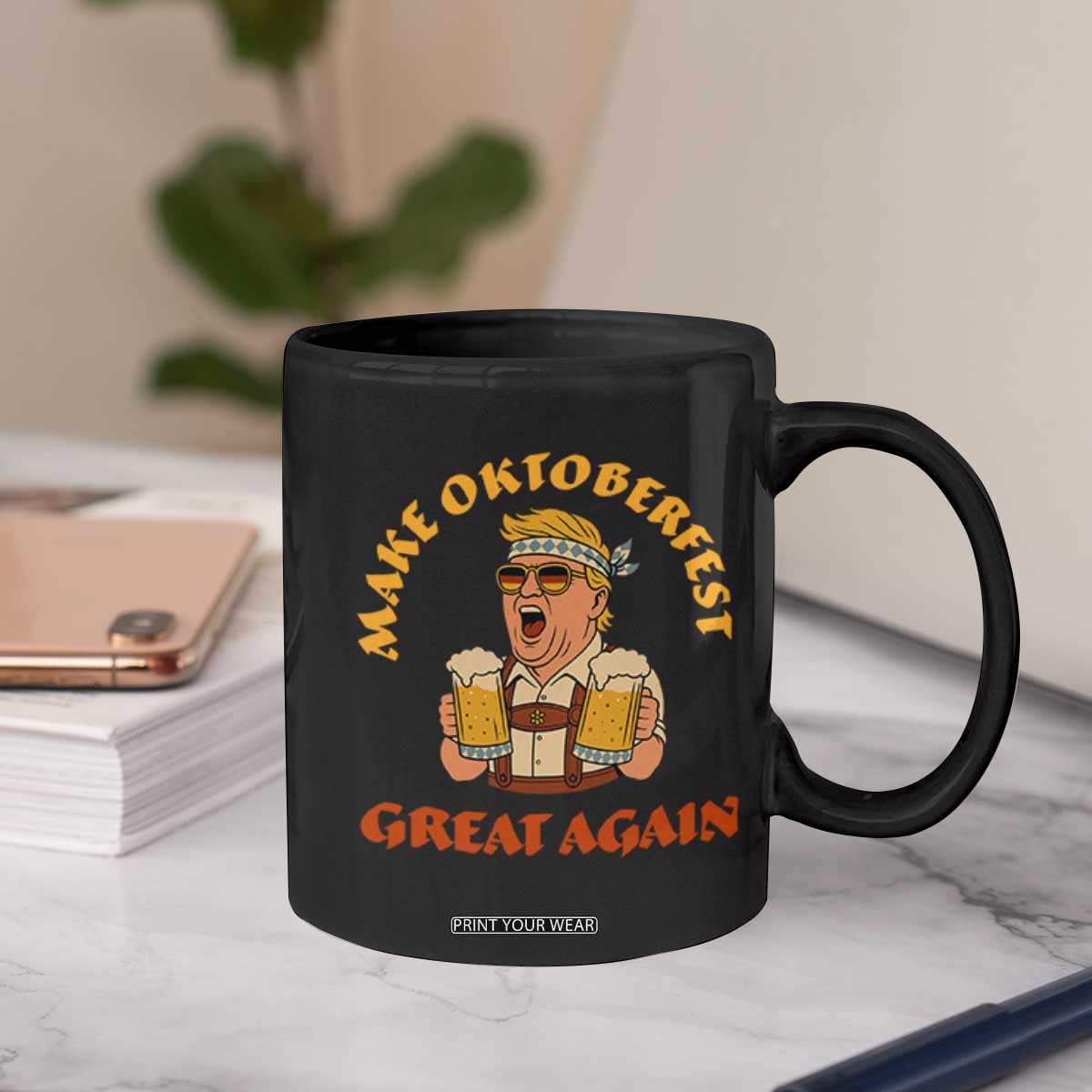 Make Oktoberfest Great Again Coffee Mug Funny Trump Bavarian Costume Party Beer Festival TS02 Print Your Wear