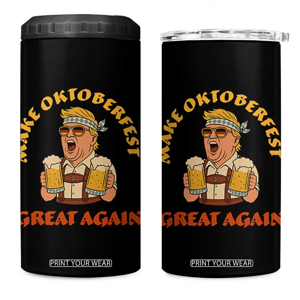 Make Oktoberfest Great Again 4 in 1 Can Cooler Tumbler Funny Trump Bavarian Costume Party Beer Festival TS02 One Size: 16 oz Black Print Your Wear