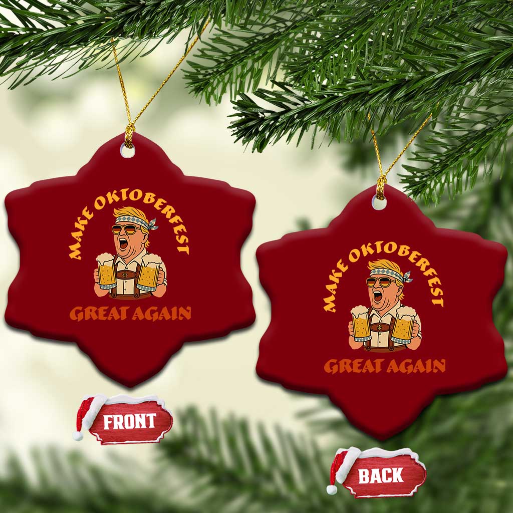 Make Oktoberfest Great Again Ceramic Ornament Funny Trump Bavarian Costume Party Beer Festival TS02 Print Your Wear