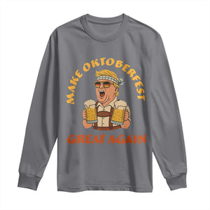 Make Oktoberfest Great Again Long Sleeve Shirt Funny Trump Bavarian Costume Party Beer Festival TS02 Charcoal Print Your Wear