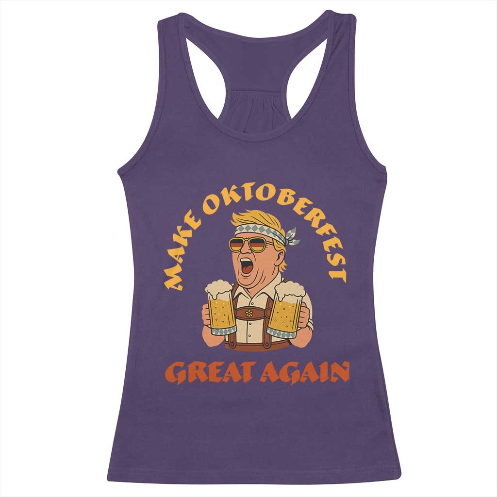Make Oktoberfest Great Again Racerback Tank Top Funny Trump Bavarian Costume Party Beer Festival TS02 Purple Print Your Wear