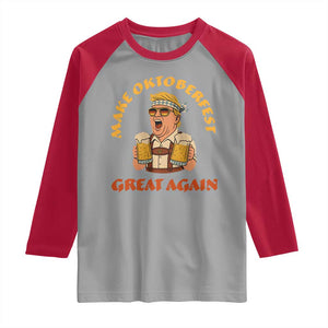 Make Oktoberfest Great Again Raglan Shirt Funny Trump Bavarian Costume Party Beer Festival TS02 Sport Gray Red Print Your Wear