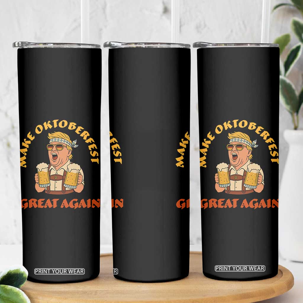 Make Oktoberfest Great Again Skinny Tumbler Funny Trump Bavarian Costume Party Beer Festival TS02 Print Your Wear
