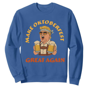 Make Oktoberfest Great Again Sweatshirt Funny Trump Bavarian Costume Party Beer Festival TS02 Royal Blue Print Your Wear
