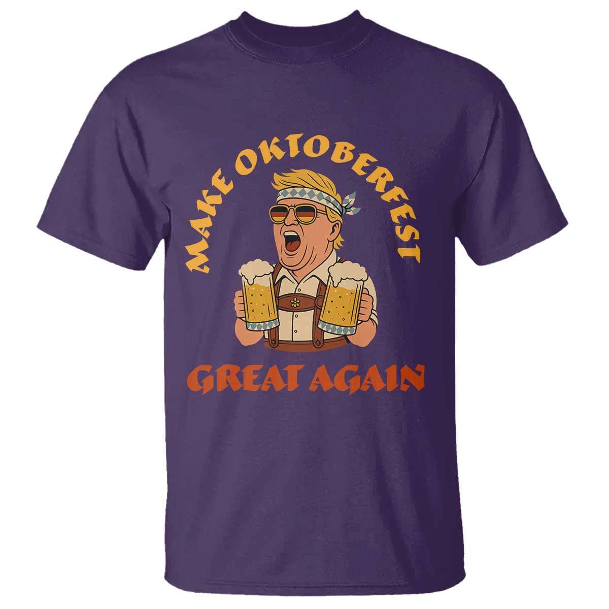 Make Oktoberfest Great Again T Shirt Funny Trump Bavarian Costume Party Beer Festival TS02 Purple Print Your Wear