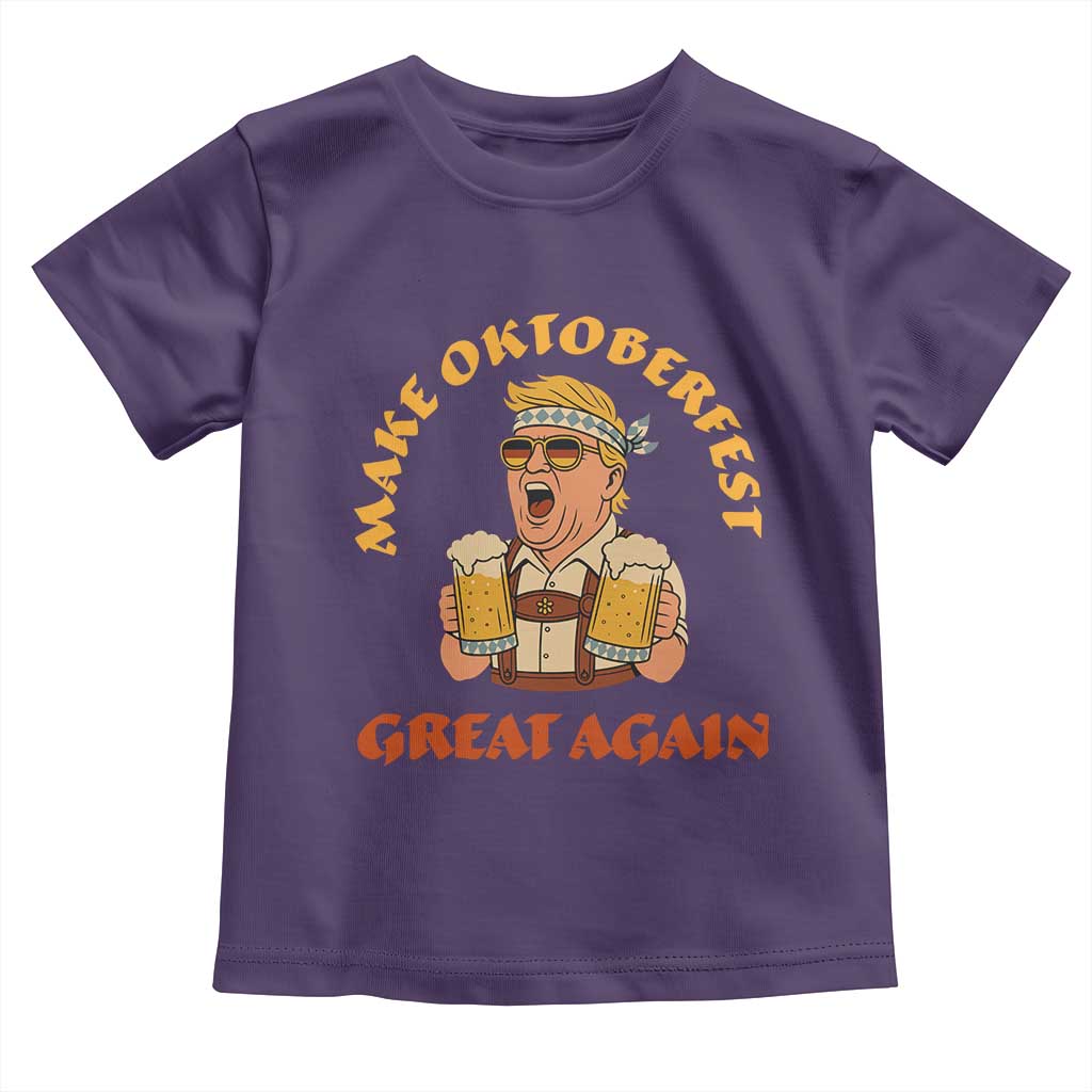 Make Oktoberfest Great Again Toddler T Shirt Funny Trump Bavarian Costume Party Beer Festival TS02 Purple Print Your Wear