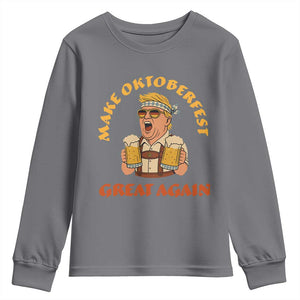 Make Oktoberfest Great Again Youth Sweatshirt Funny Trump Bavarian Costume Party Beer Festival TS02 Charcoal Print Your Wear