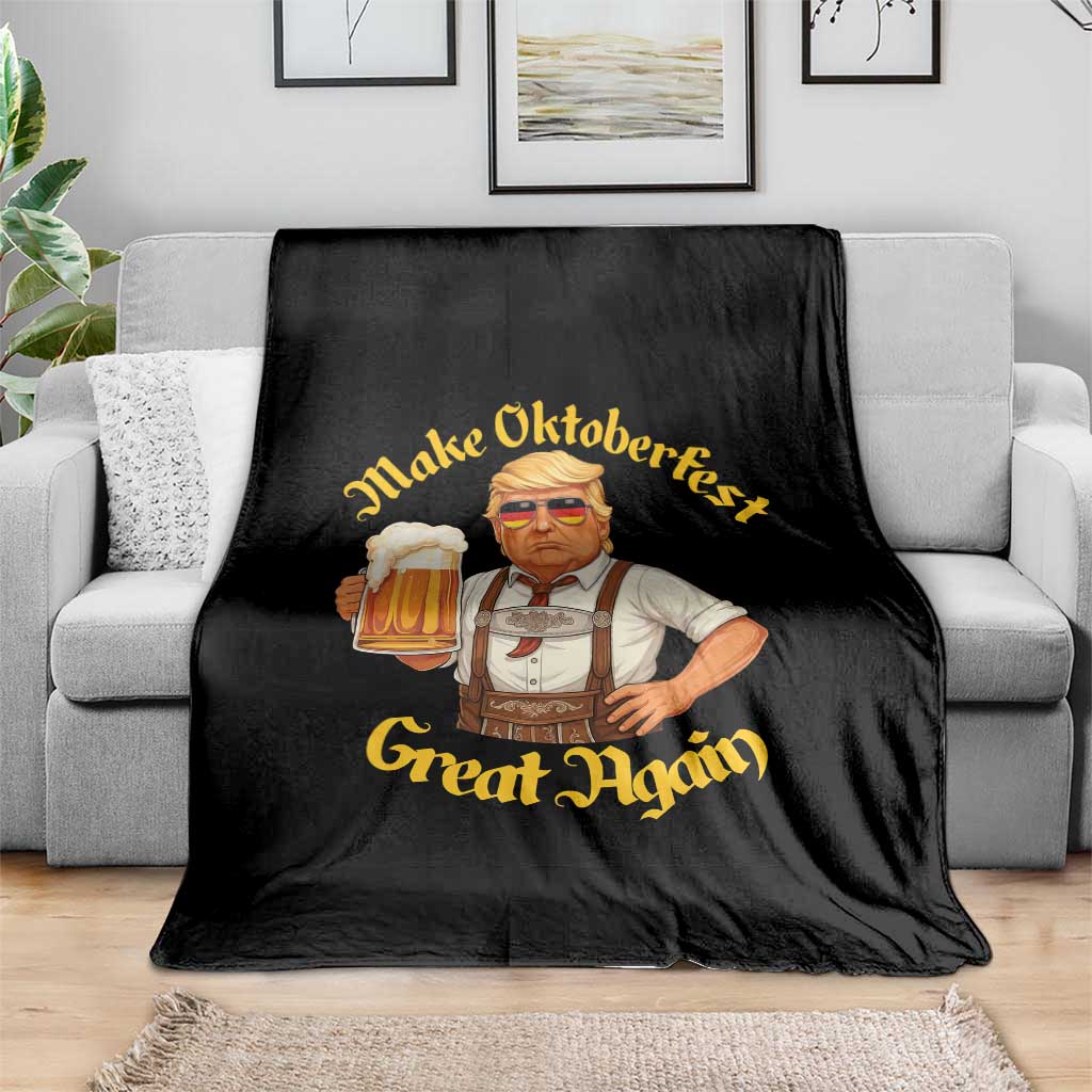Make Oktoberfest Great Again Throw Blanket Funny Trump Bavarian Beer Festival Drinking Party TS02 Print Your Wear