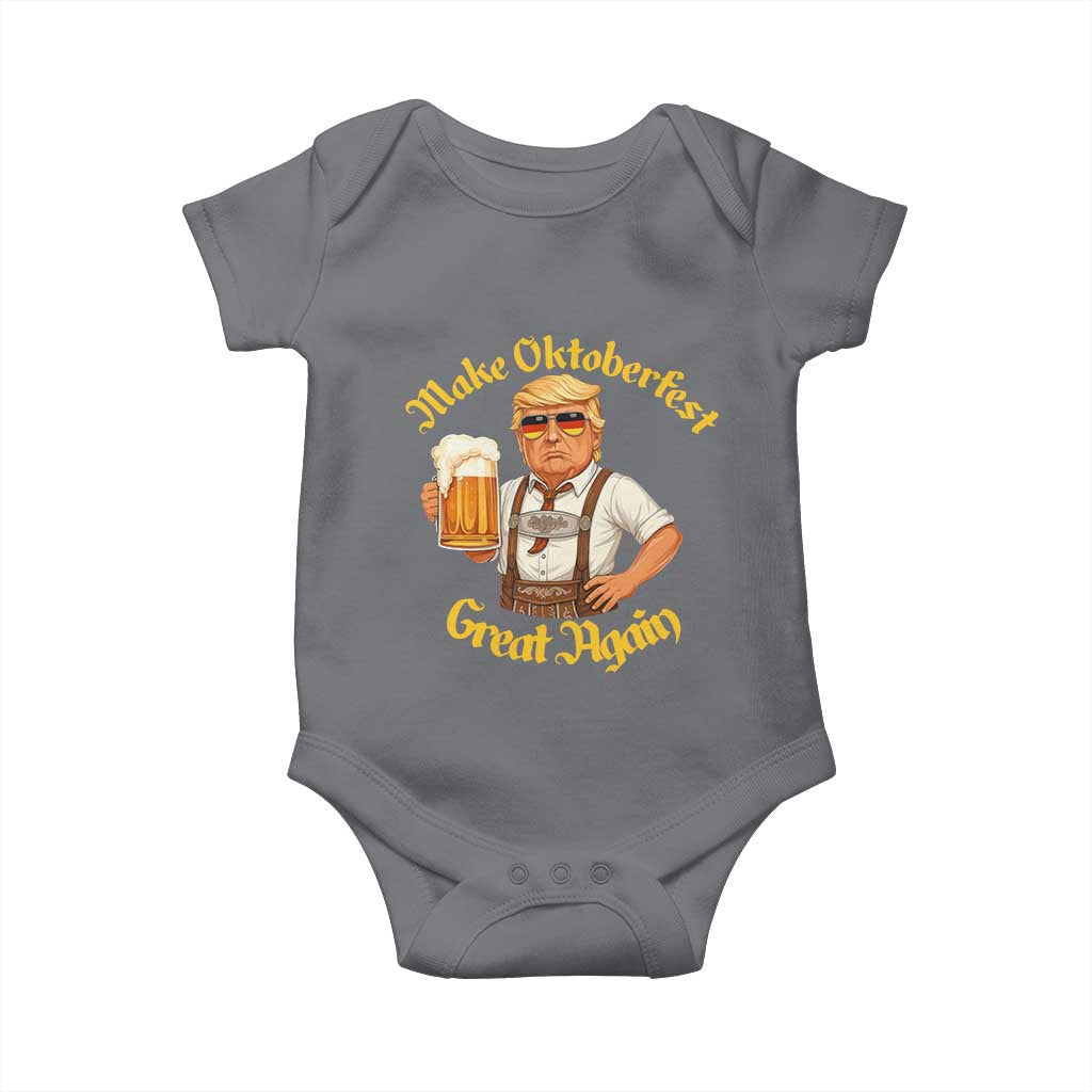 Make Oktoberfest Great Again Baby Onesie Funny Trump Bavarian Beer Festival Drinking Party TS02 Charcoal Print Your Wear