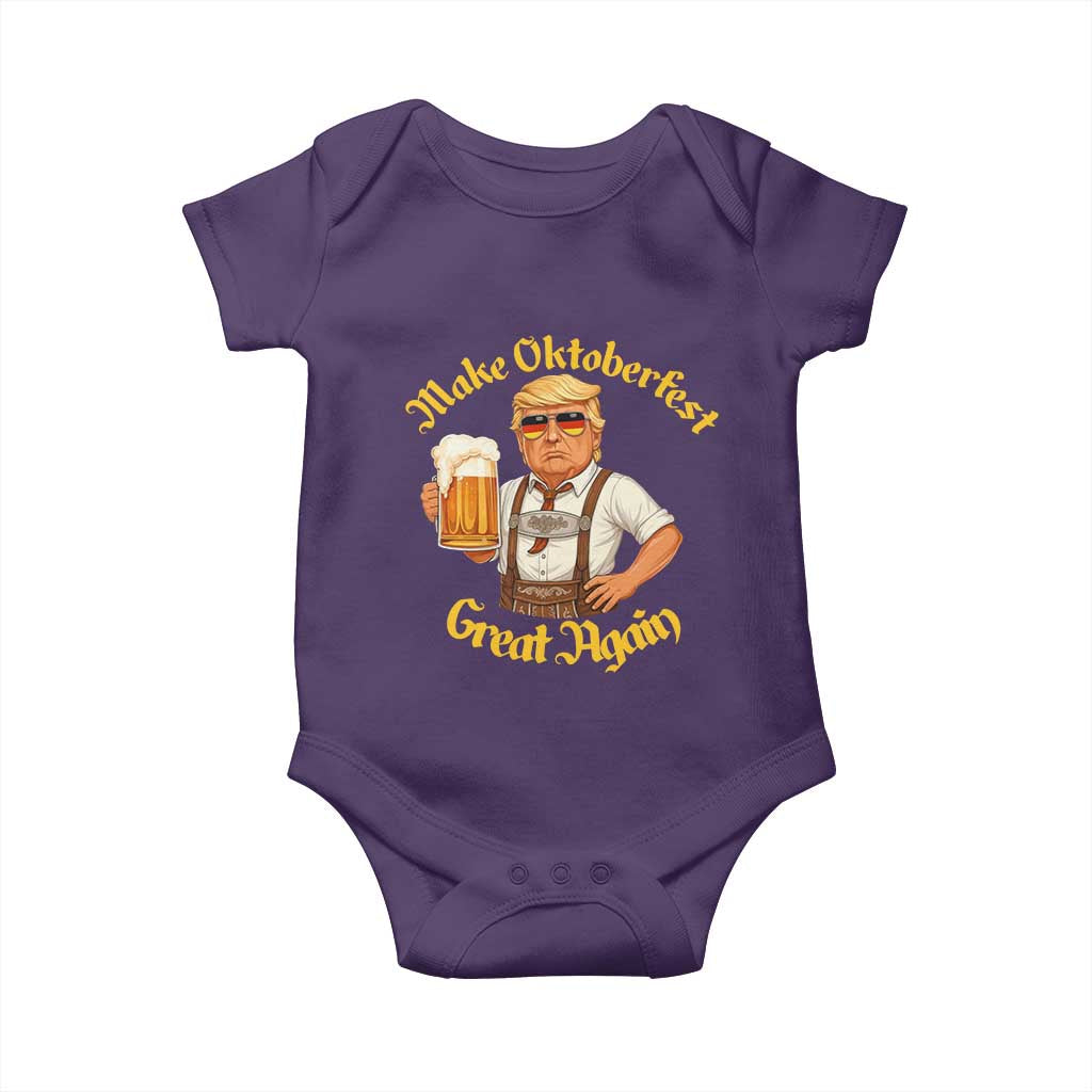 Make Oktoberfest Great Again Baby Onesie Funny Trump Bavarian Beer Festival Drinking Party TS02 Purple Print Your Wear