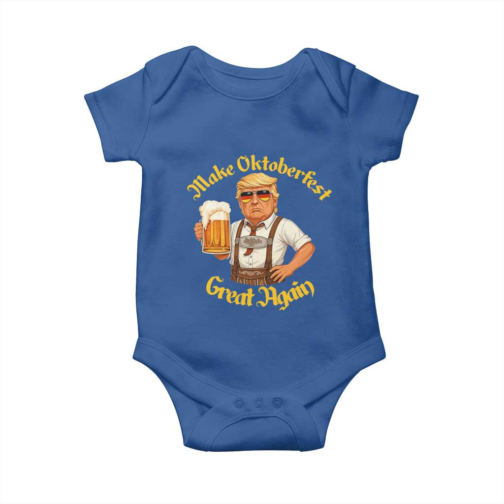 Make Oktoberfest Great Again Baby Onesie Funny Trump Bavarian Beer Festival Drinking Party TS02 Royal Blue Print Your Wear