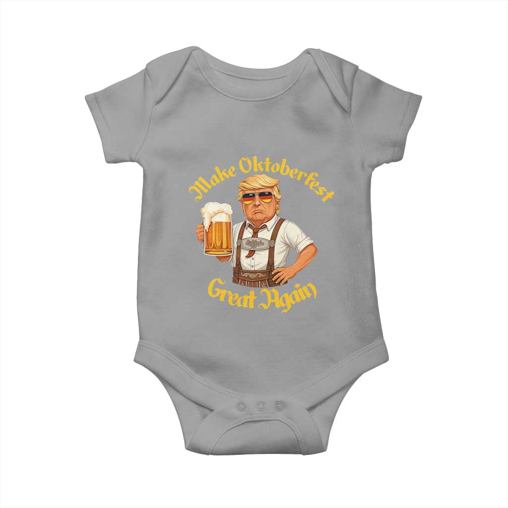 Make Oktoberfest Great Again Baby Onesie Funny Trump Bavarian Beer Festival Drinking Party TS02 Sport Gray Print Your Wear