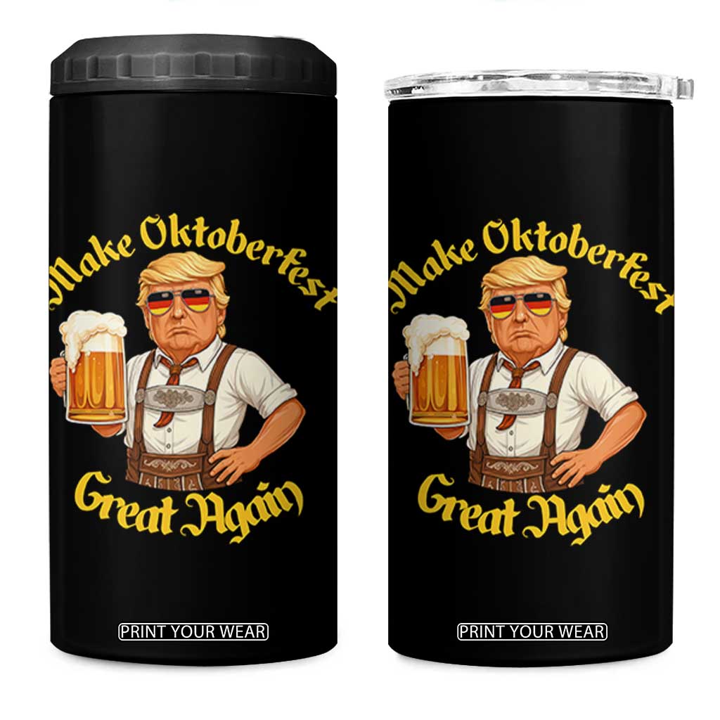 Make Oktoberfest Great Again 4 in 1 Can Cooler Tumbler Funny Trump Bavarian Beer Festival Drinking Party TS02 One Size: 16 oz Black Print Your Wear