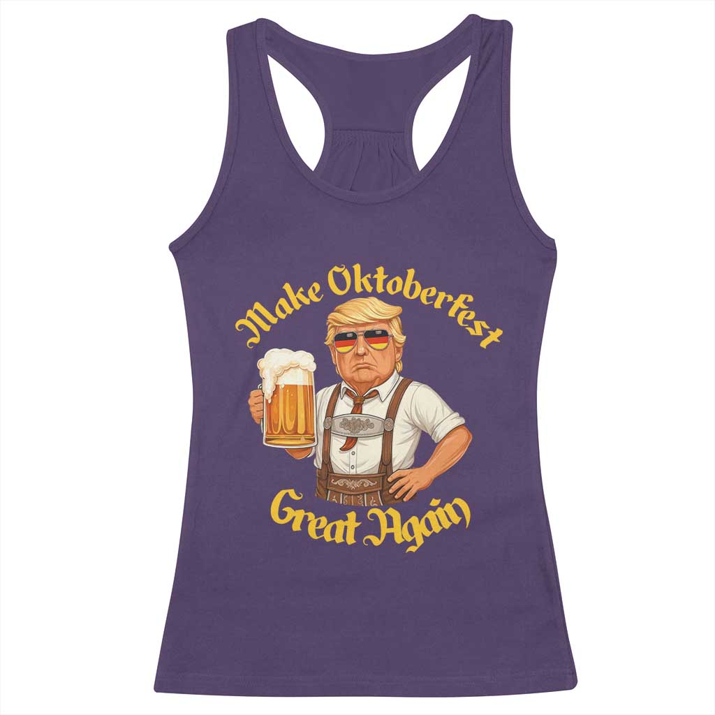 Make Oktoberfest Great Again Racerback Tank Top Funny Trump Bavarian Beer Festival Drinking Party TS02 Purple Print Your Wear