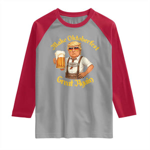 Make Oktoberfest Great Again Raglan Shirt Funny Trump Bavarian Beer Festival Drinking Party TS02 Sport Gray Red Print Your Wear