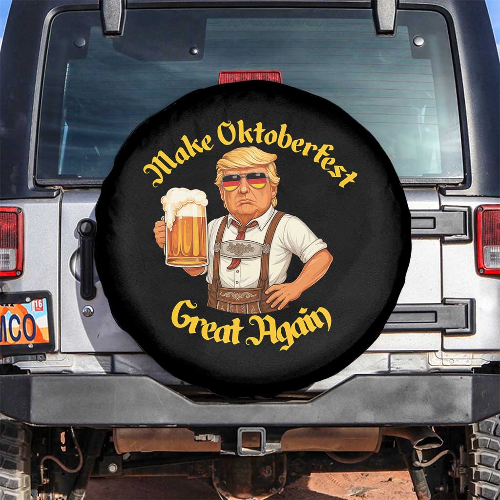 Make Oktoberfest Great Again Spare Tire Cover Funny Trump Bavarian Beer Festival Drinking Party TS02 No hole Black Print Your Wear