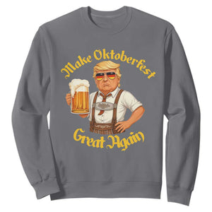 Make Oktoberfest Great Again Sweatshirt Funny Trump Bavarian Beer Festival Drinking Party TS02 Charcoal Print Your Wear