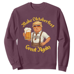 Make Oktoberfest Great Again Sweatshirt Funny Trump Bavarian Beer Festival Drinking Party TS02 Maroon Print Your Wear