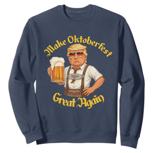 Make Oktoberfest Great Again Sweatshirt Funny Trump Bavarian Beer Festival Drinking Party TS02 Navy Print Your Wear