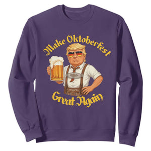 Make Oktoberfest Great Again Sweatshirt Funny Trump Bavarian Beer Festival Drinking Party TS02 Purple Print Your Wear