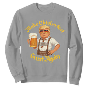 Make Oktoberfest Great Again Sweatshirt Funny Trump Bavarian Beer Festival Drinking Party TS02 Sport Gray Print Your Wear