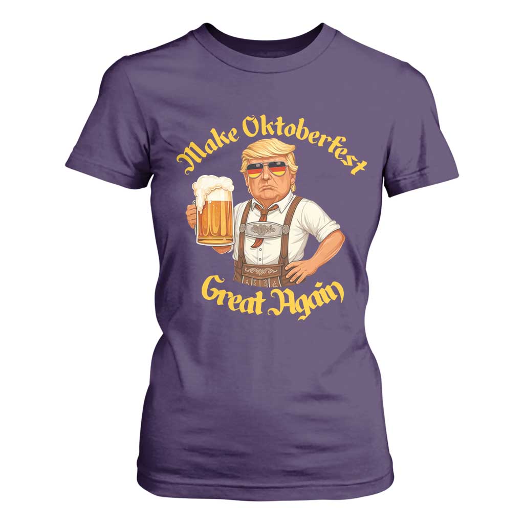 Make Oktoberfest Great Again T Shirt For Women Funny Trump Bavarian Beer Festival Drinking Party TS02 Purple Print Your Wear