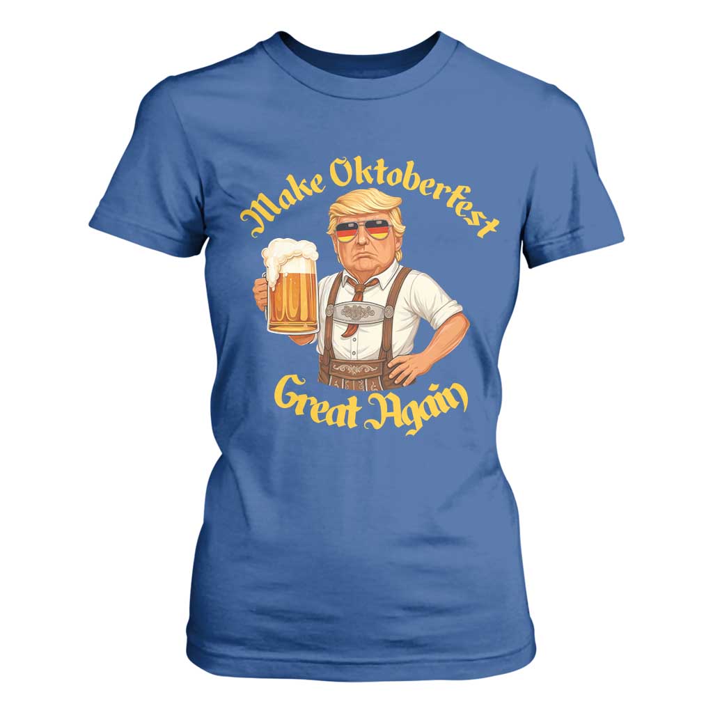 Make Oktoberfest Great Again T Shirt For Women Funny Trump Bavarian Beer Festival Drinking Party TS02 Royal Blue Print Your Wear