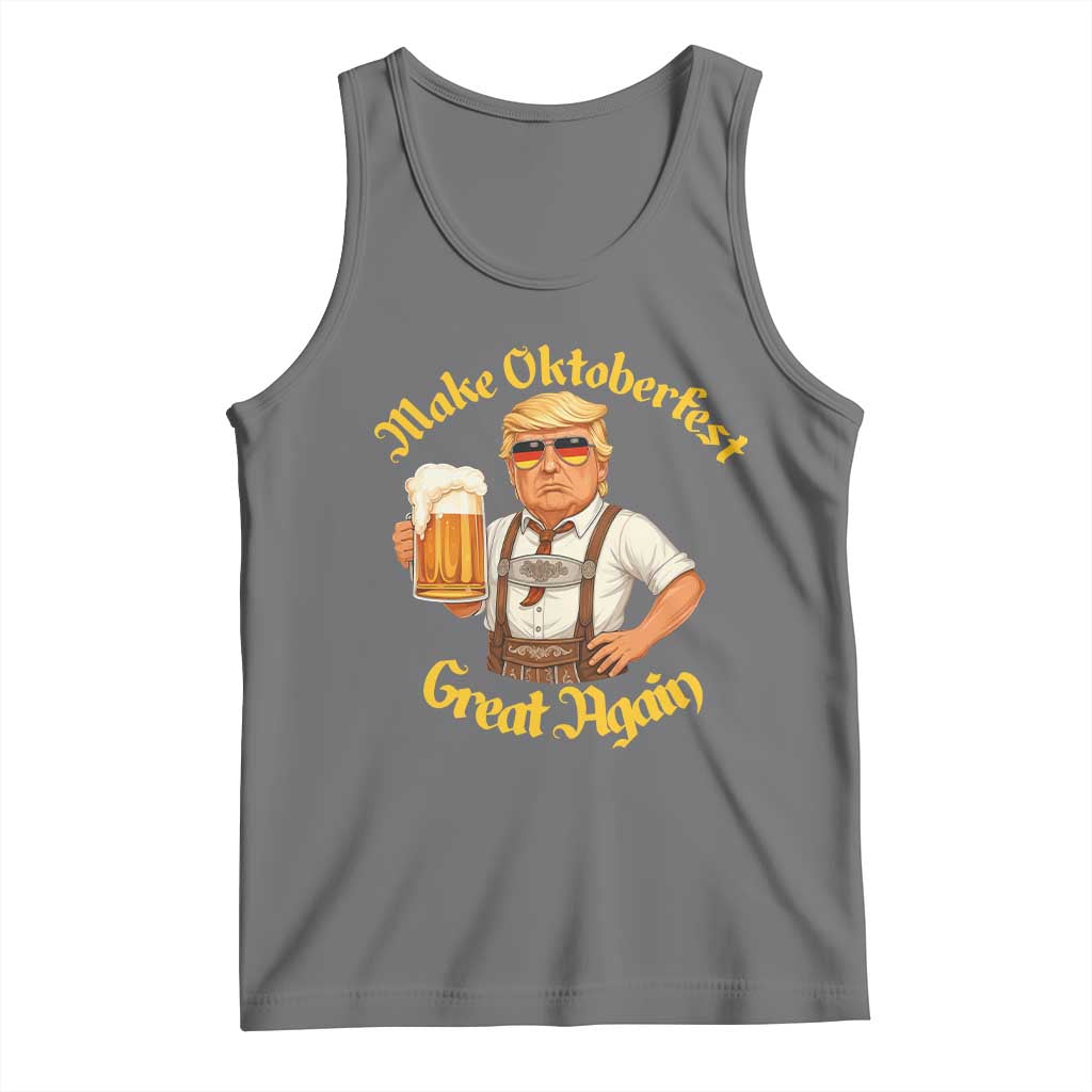 Make Oktoberfest Great Again Tank Top Funny Trump Bavarian Beer Festival Drinking Party TS02 Black Heather Print Your Wear