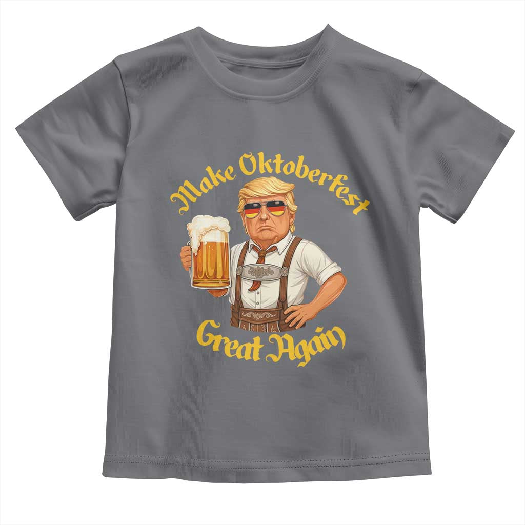 Make Oktoberfest Great Again Toddler T Shirt Funny Trump Bavarian Beer Festival Drinking Party TS02 Charcoal Print Your Wear