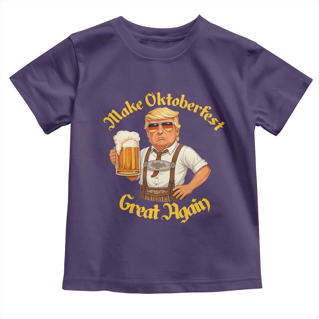 Make Oktoberfest Great Again Toddler T Shirt Funny Trump Bavarian Beer Festival Drinking Party TS02 Purple Print Your Wear